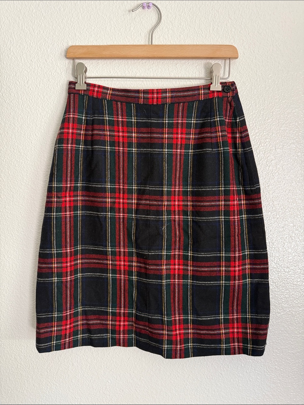 Pendleton vintage Red & Black Plaid Pencil Skirt